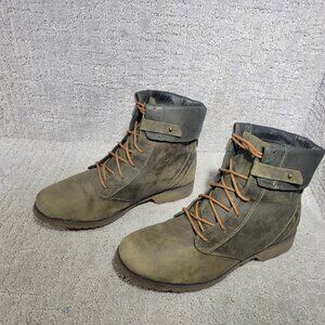Teva Womens De La Vina Lace Womens Size US 8 Dark Olive Waterproof Leather Boots